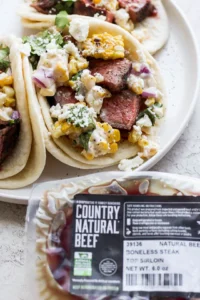 steak tacos on plate