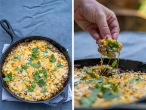 cheese in corn skillet