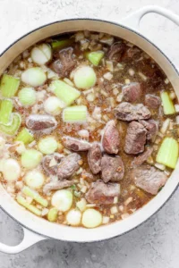 beef stew simmering