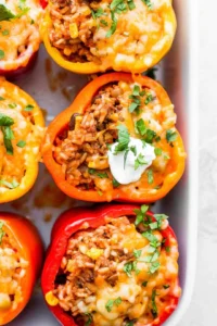 stuffed peppers with cilantro and sour cream